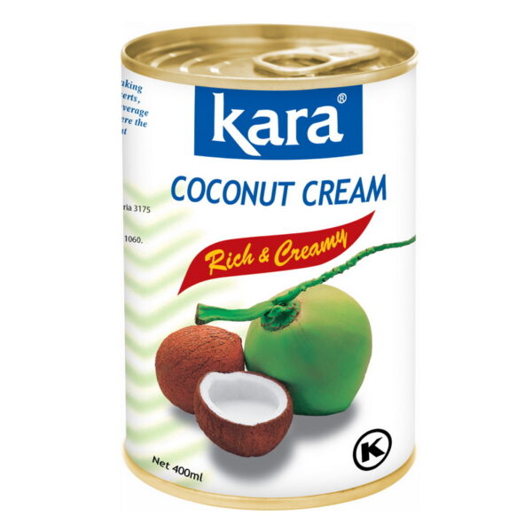 COCONUT CREAM RICH & CREAMY 25% FAT EASY OPEN CAN KARA 400ml